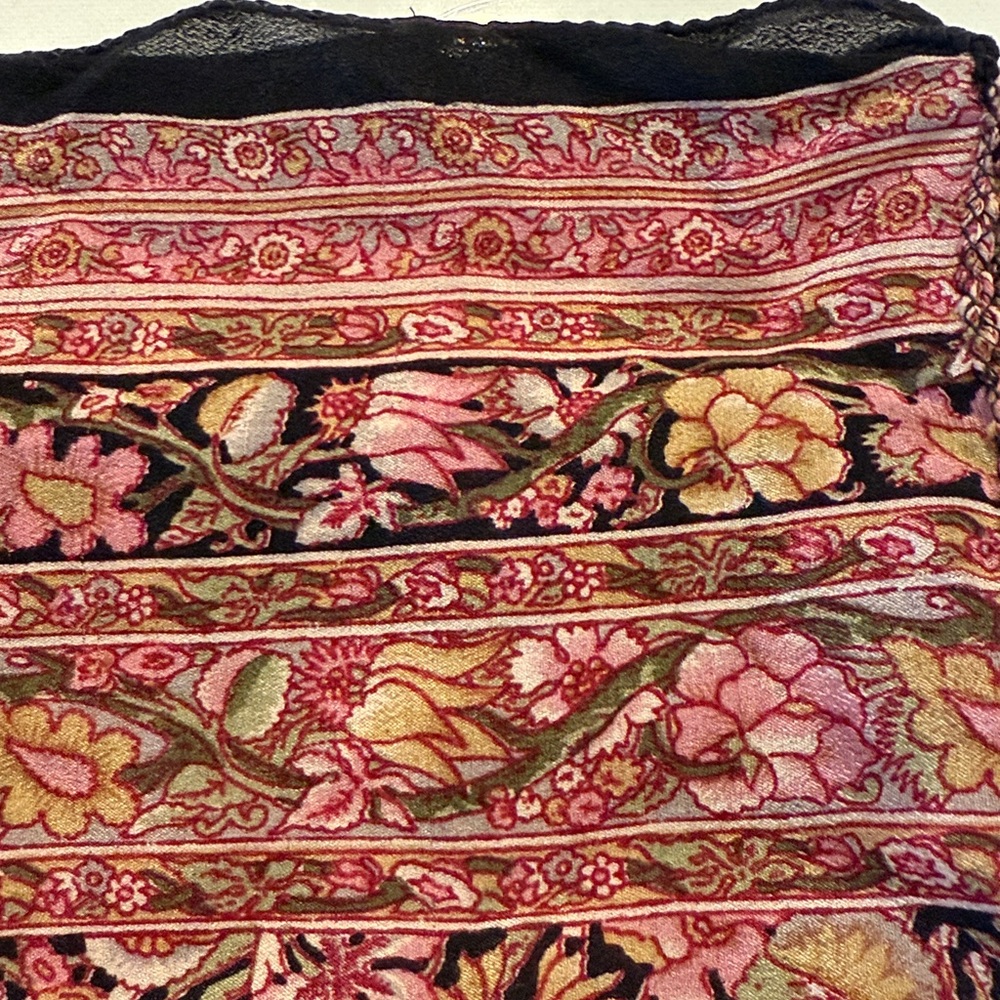 Floral Patterned Silk Scarf - Picture 6 of 6
